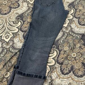 VENUS Midnight Blue Straight Leg cuffed crop Jeans